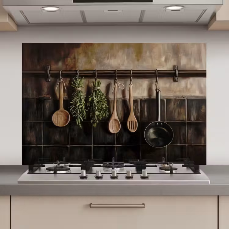 Keukengerei - Rustiek - Tegels - Kruiden keuken achterwand spatscherm klein -3d_website