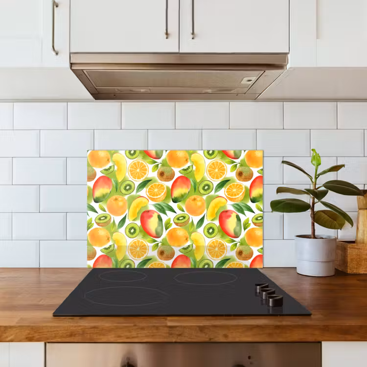 Kiwi - Sinasappel - Mango - Perzik keuken achterwand spatscherm klein 900 -sfeer2