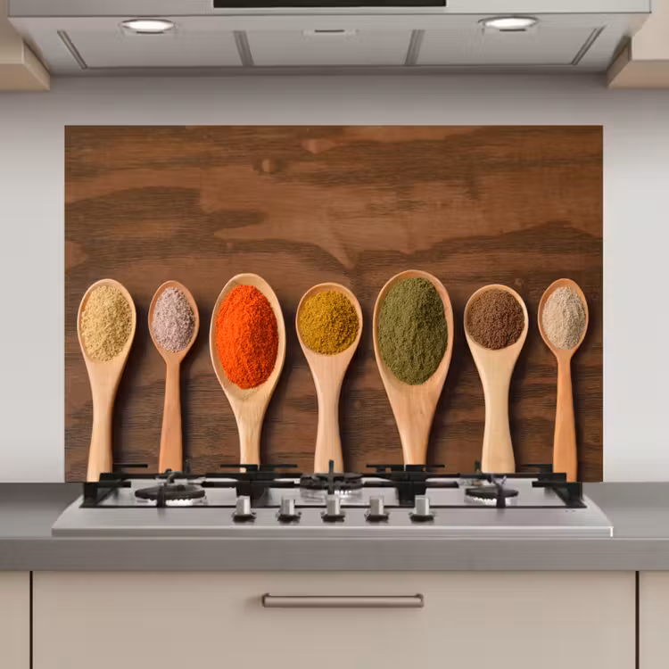 Pollepel - Kruiden - Eten - Specerijen - Tafel keuken achterwand spatscherm klein -3d_website