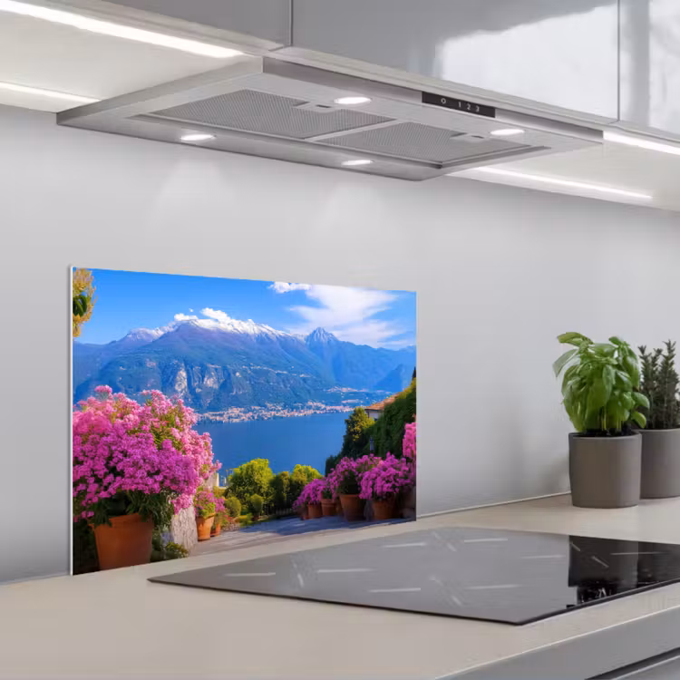 Lake Como - Italië - Landschap keuken achterwand spatscherm klein -3d_schuin