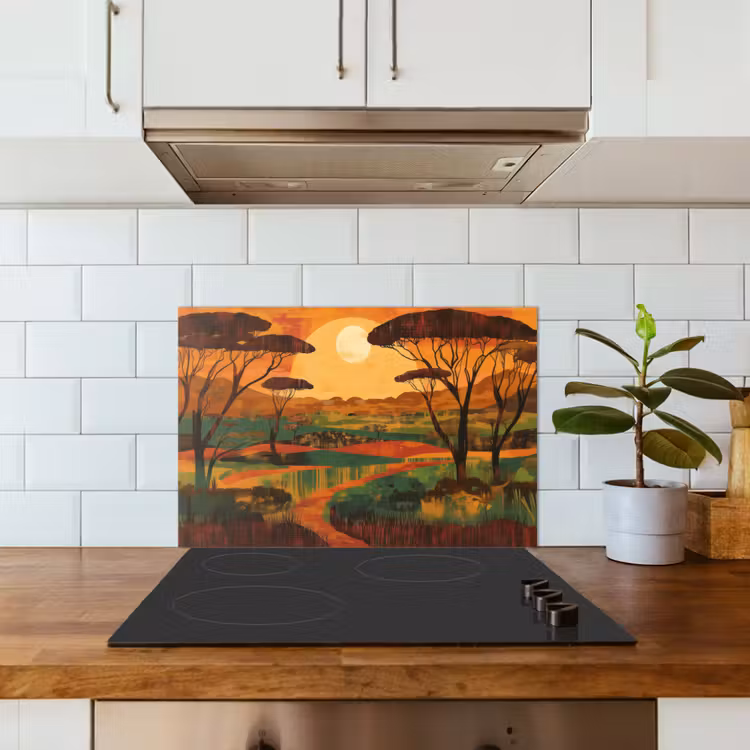 Landschap - Afrikaans - Zon keuken achterwand spatscherm klein -sfeer2