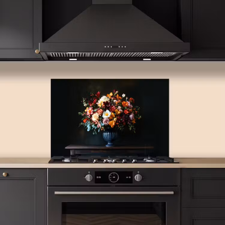 Groot - Bloemen - Vaas - Boeket keuken achterwand spatscherm klein -sfeer1