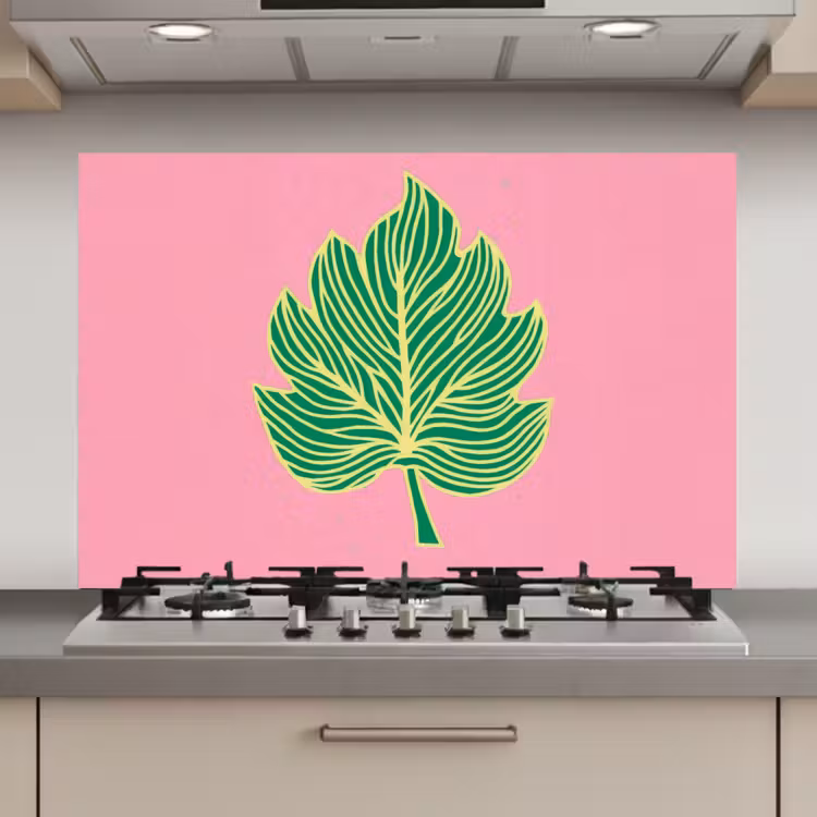 Blad - Groen - Illustratie - Minimalistisch keuken achterwand spatscherm klein -3d_website
