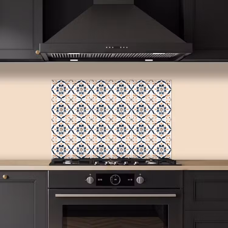 Bladvorm - Patroon - Kleurrijk keuken achterwand spatscherm klein 900 -sfeer1