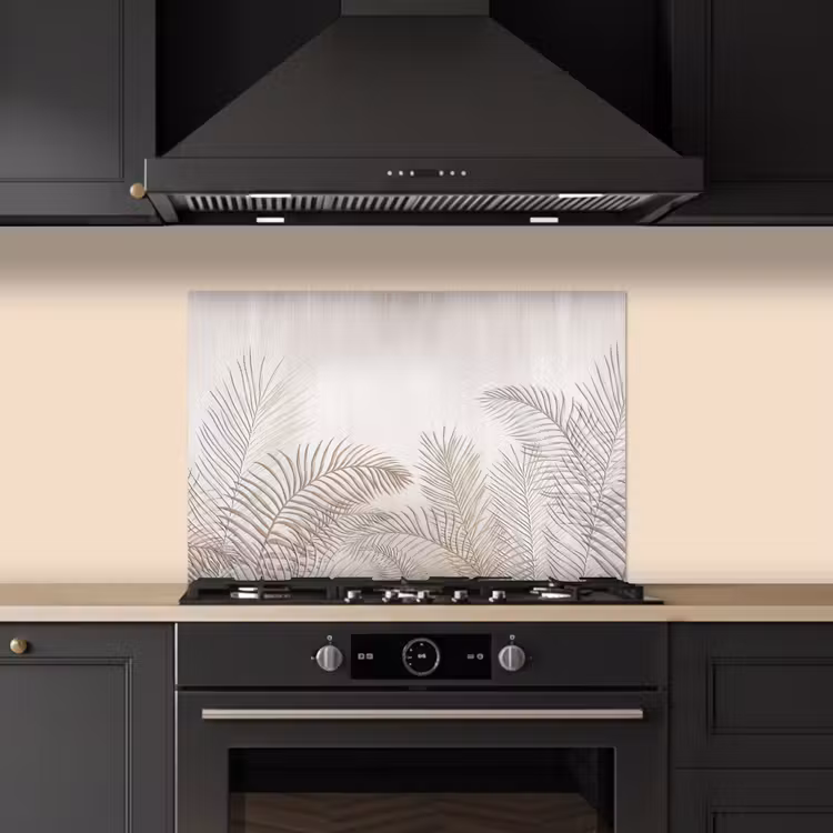 Bladeren - Beige - Botanisch - Vintage keuken achterwand spatscherm klein -sfeer1