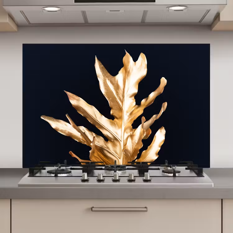 Bladeren - Goud - Herfst - Natuur - Luxe keuken achterwand spatscherm klein -3d_website