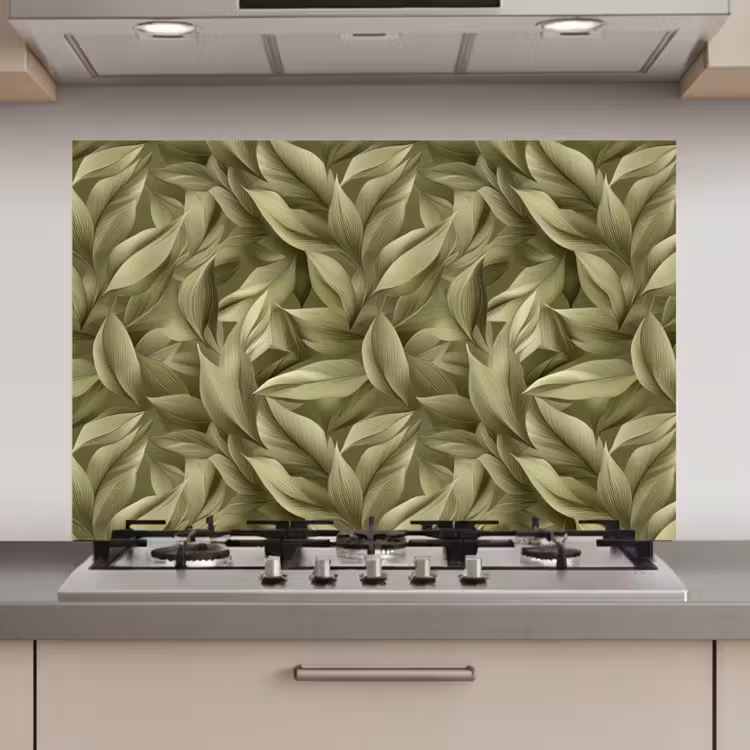 Bladeren - Modern - Groen keuken achterwand spatscherm klein 900 -3d_website