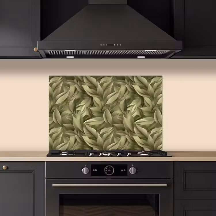 Bladeren - Modern - Groen keuken achterwand spatscherm klein 900 -sfeer1