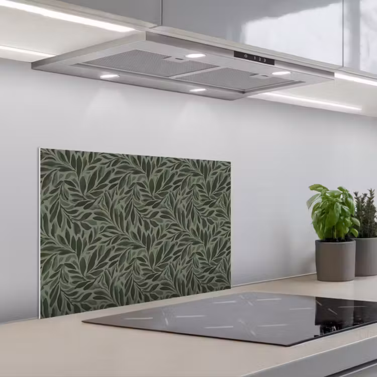 Bladeren - Organisch - Groen keuken achterwand spatscherm klein 900 -3d_schuin