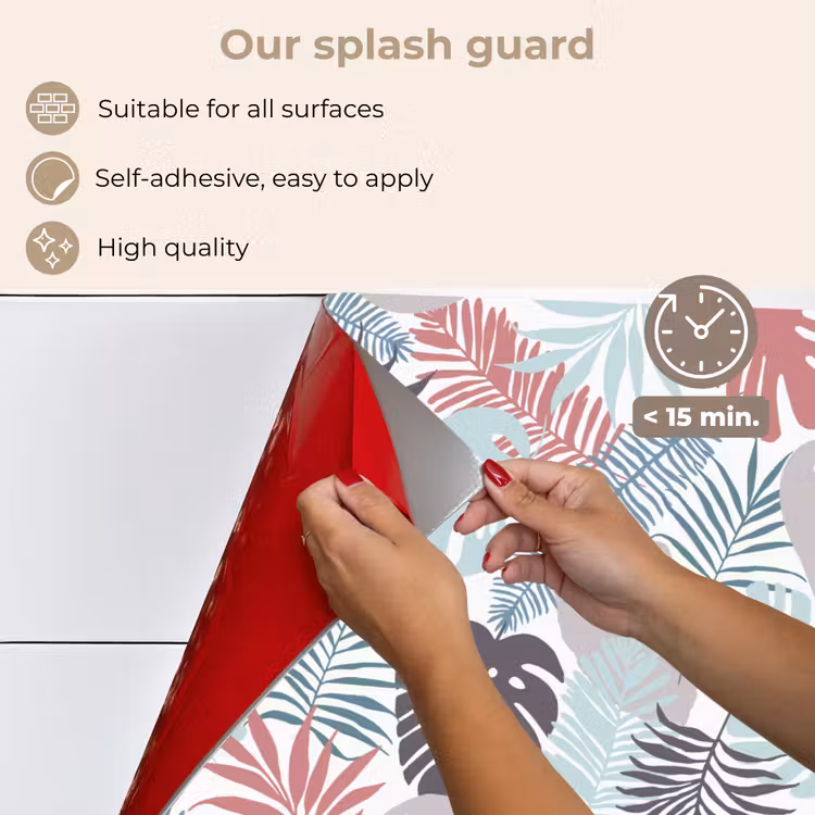 Bladeren - Pastel - Jungle keuken achterwand spatscherm middel -spatscherm_EN