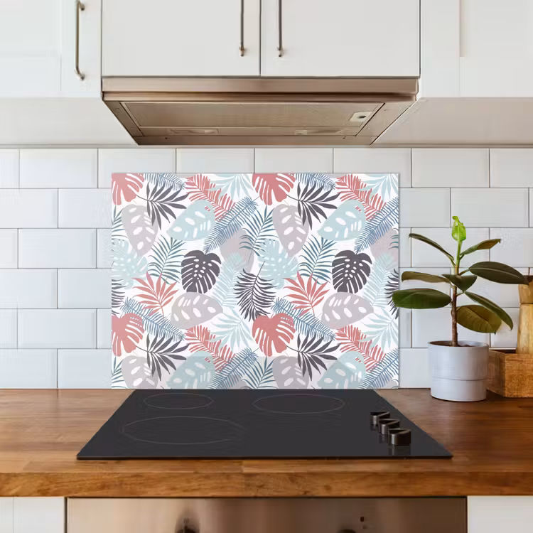 Bladeren - Pastel - Jungle keuken achterwand spatscherm middel -sfeer2