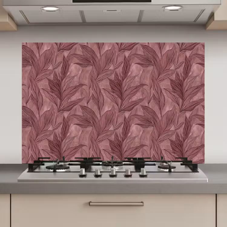 Bladeren - Patroon - Paars keuken achterwand spatscherm klein 900 -3d_website