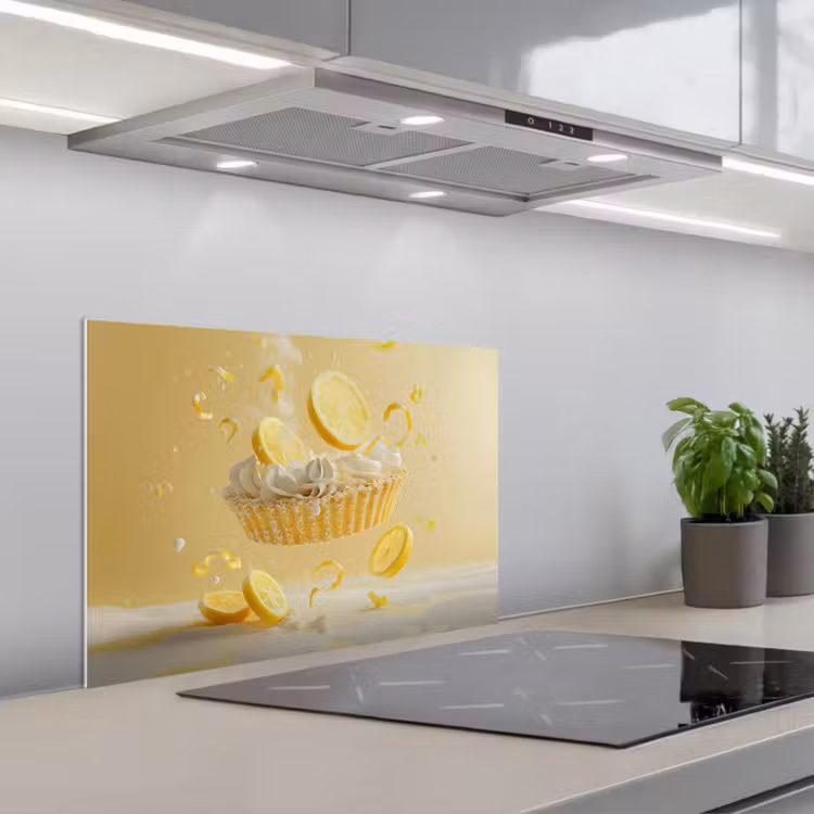 Citroen - Taart - Eten - Geel keuken achterwand spatscherm klein -3d_schuin