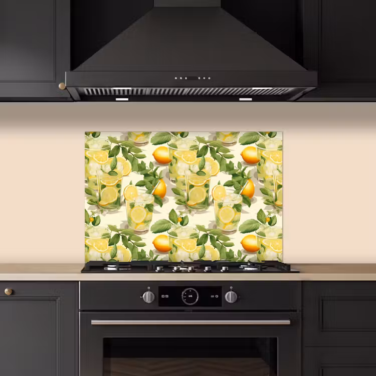Citroen - Drankje - Glas - Munt keuken achterwand spatscherm klein 900 -sfeer1