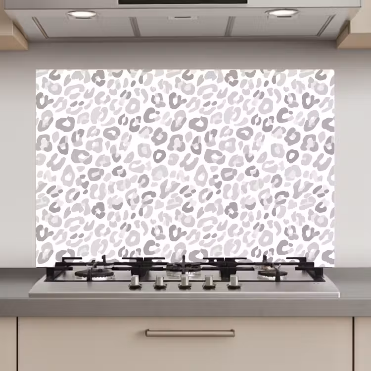 Luipaard - Motief - Grijs keuken achterwand spatscherm klein 900 -3d_website