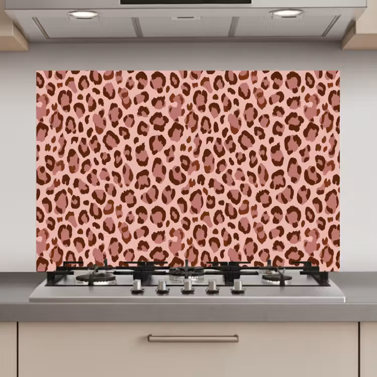 Luipaard - Patroon - Roze keuken achterwand spatscherm klein 900 -3d_website