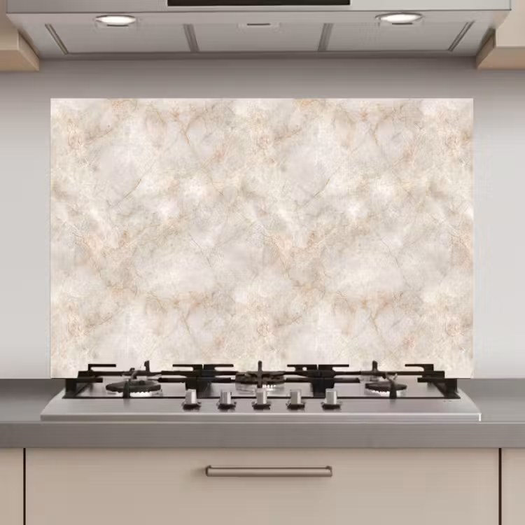 Lichtbeige - Goudbruine Nerven - Marmer keuken achterwand spatscherm klein 900 -3d_website