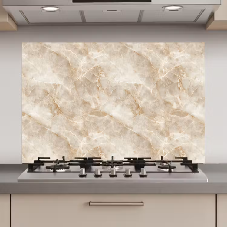 Lichtbeige - Onyx - Subtiel keuken achterwand spatscherm klein 900 -3d_website