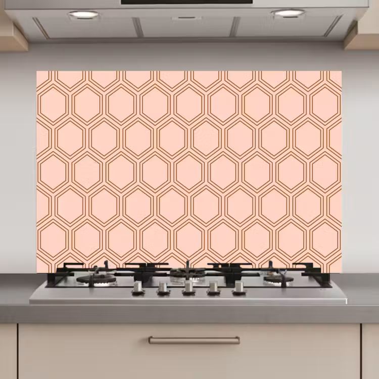 Lichtroze - Patroon - Symmetrisch keuken achterwand spatscherm klein 900 -3d_website