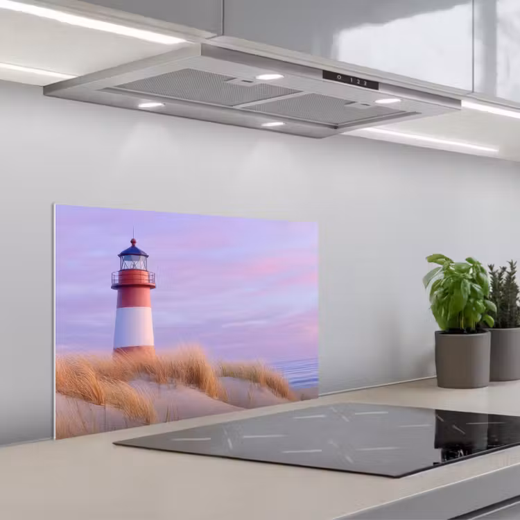 Vuurtoren - Duinen - Zonsondergang keuken achterwand spatscherm klein -3d_schuin