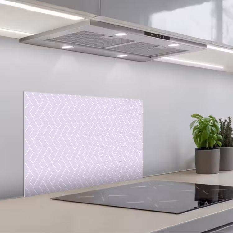 Lila - Stippen - Wit - Patroon keuken achterwand spatscherm klein 900 -3d_schuin