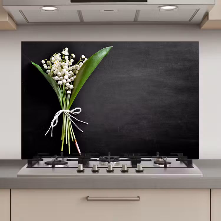 Lelietjes van dalen - Bloemen - Strik keuken achterwand spatscherm klein -3d_website