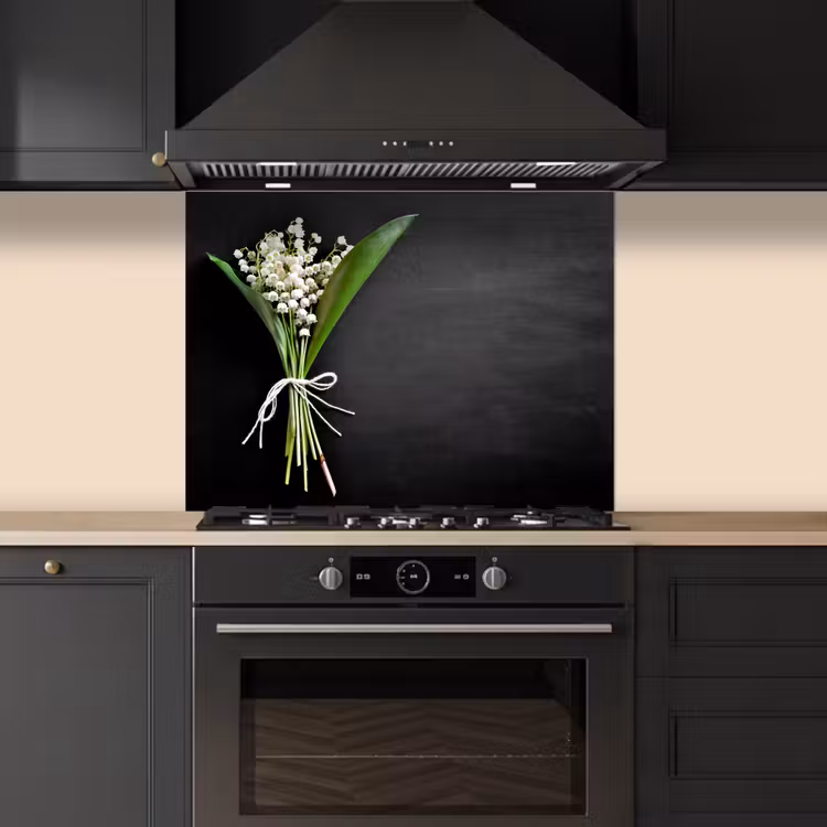 Lelietjes van dalen - Bloemen - Stilleven - Strik keuken achterwand spatscherm middel -sfeer1