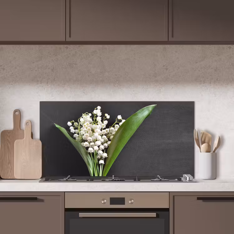 Lelietjes van dalen - Bloemen - Stilleven - Flora keuken achterwand spatscherm middel -sfeer2