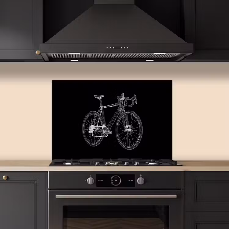 Lijnen - Illustratie - Wit keuken achterwand spatscherm klein -sfeer1