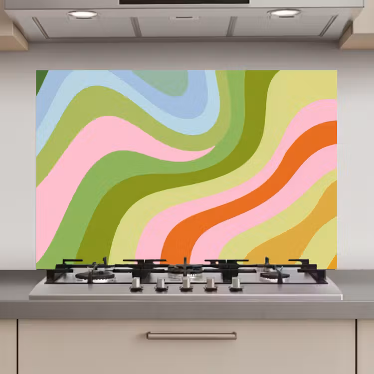 Lijnen - Pasteltinten - Golvend keuken achterwand spatscherm klein -3d_website