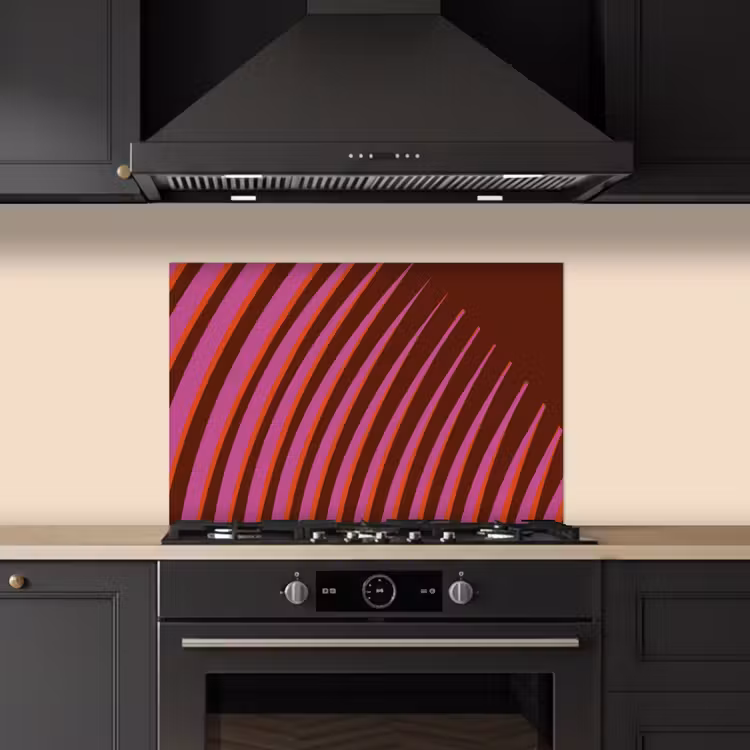Lijnen - Rood - Beweging keuken achterwand spatscherm klein -sfeer1