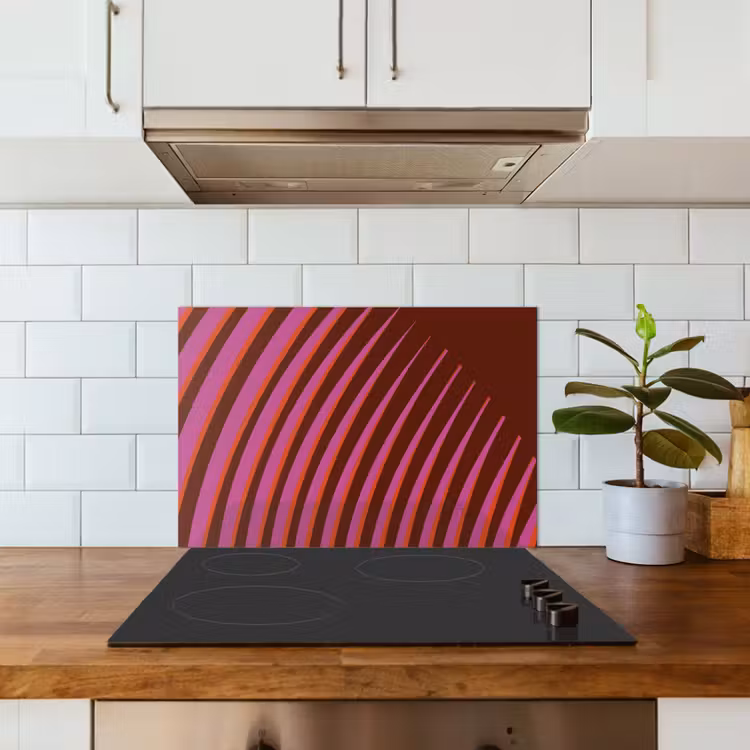 Lijnen - Rood - Beweging keuken achterwand spatscherm klein -sfeer2