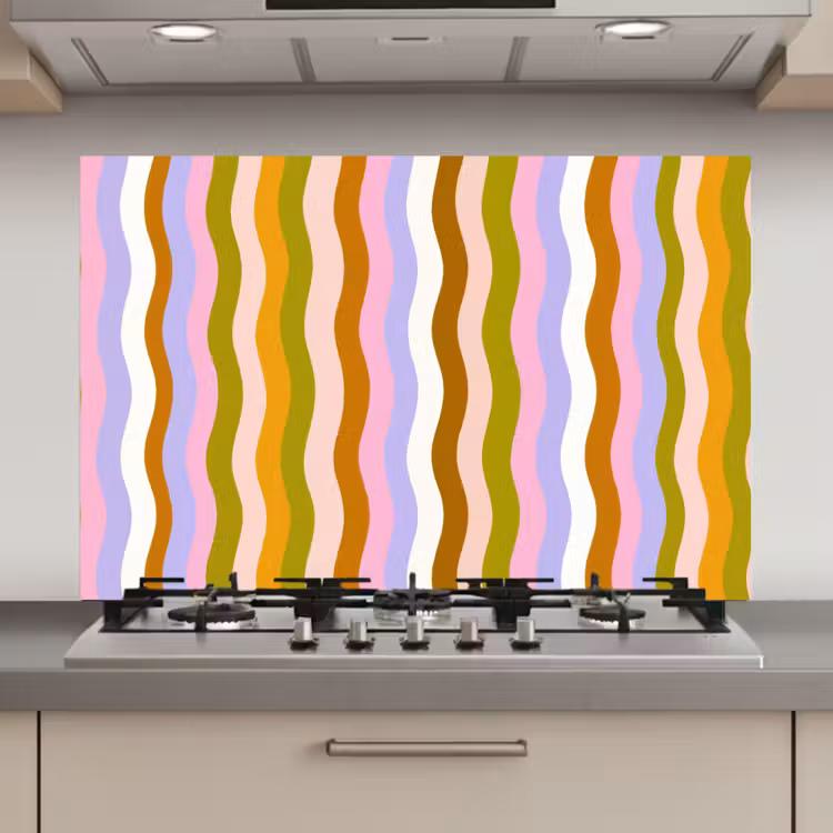 lijnen - Golven - Pastelkleuren - Patroon keuken achterwand spatscherm klein -3d_website