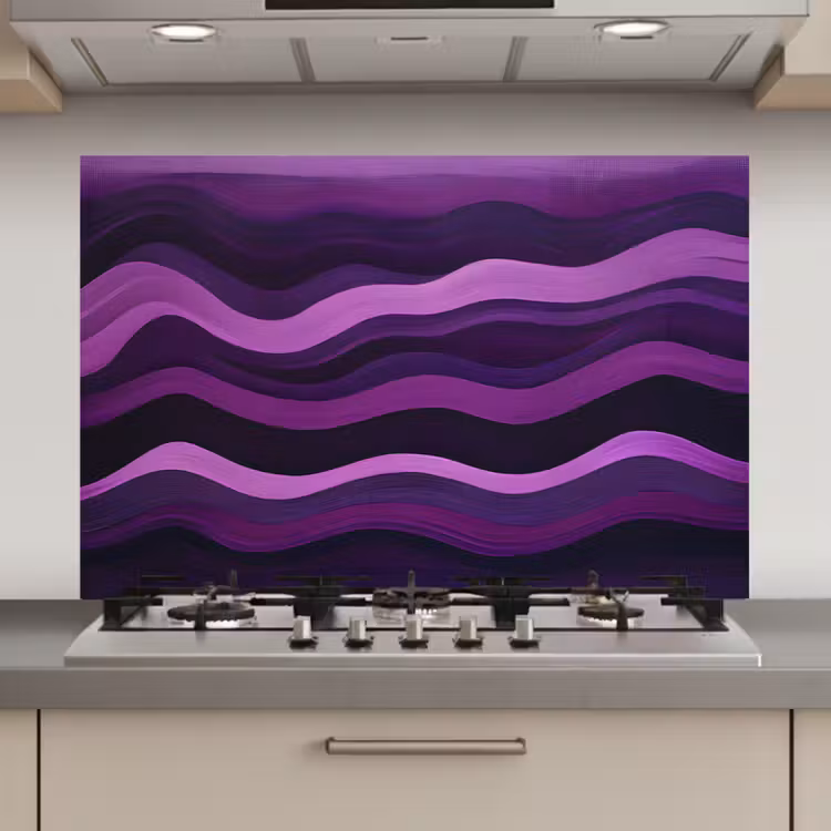 Lijnen - Golven - Paars - Abstract keuken achterwand spatscherm klein -3d_website