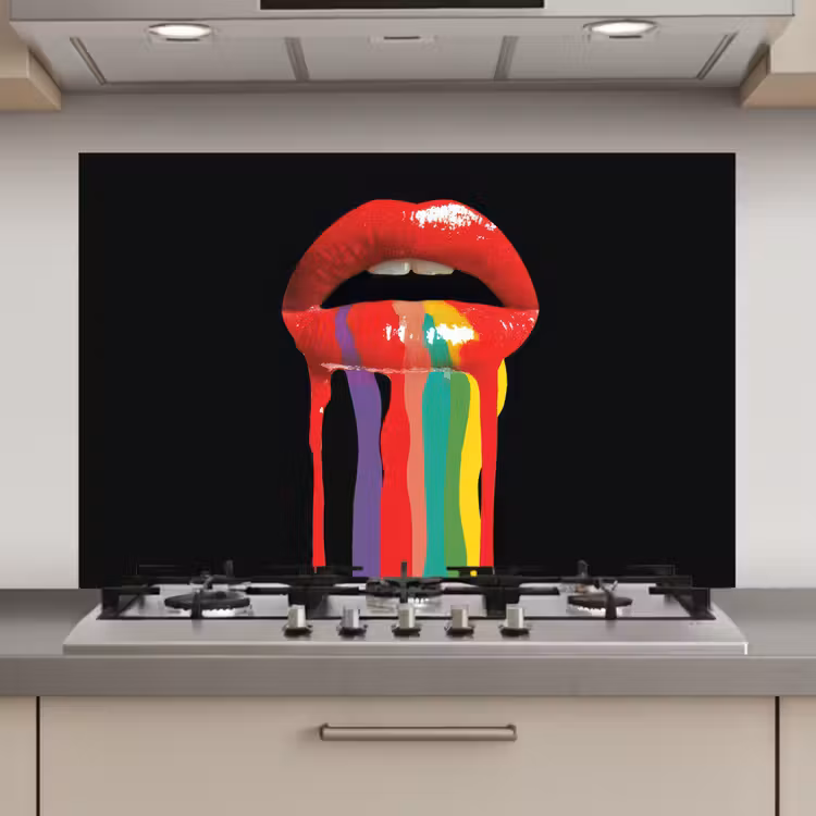 Lippen - Kleuren - Zwart keuken achterwand spatscherm klein -3d_website