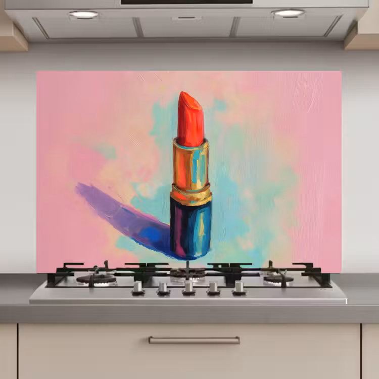 Lippenstift - Rood - Penseelstreken keuken achterwand spatscherm klein -3d_website