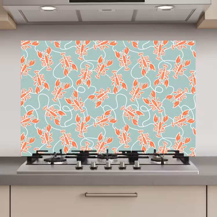 Zee - Kreeft - Groen - Oranje keuken achterwand spatscherm klein 900 -3d_website