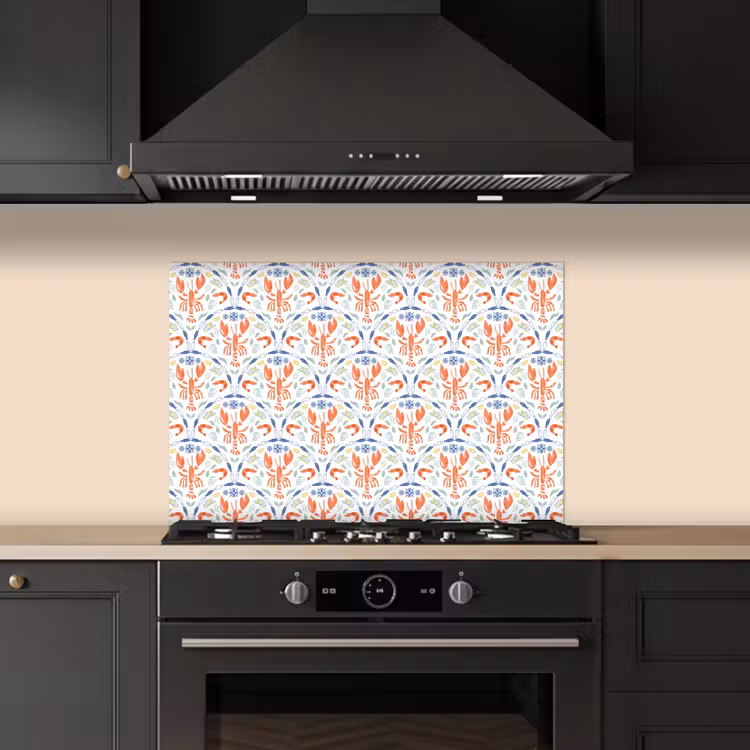 Sfeer - Oranje - Blauw - Groen keuken achterwand spatscherm klein 900 -sfeer1