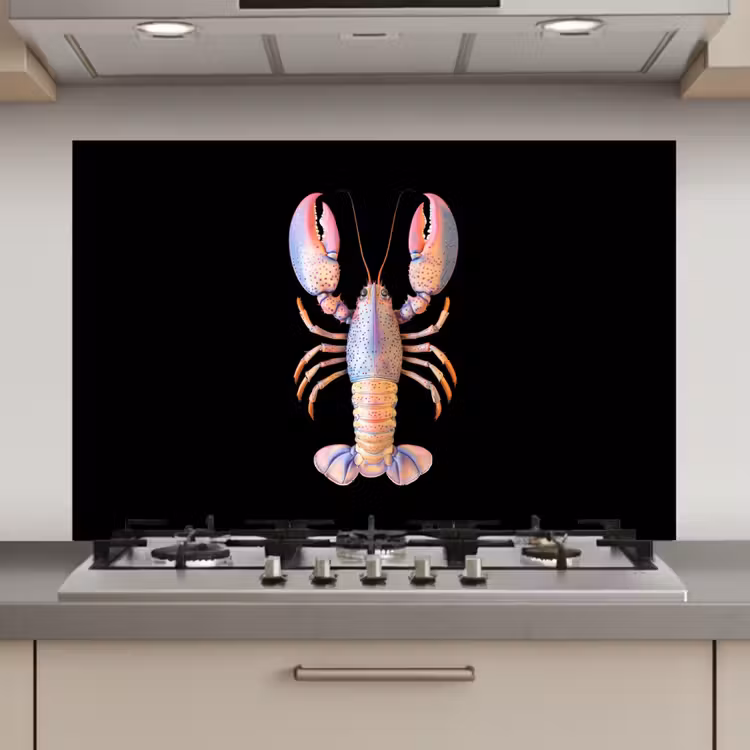 Kreeft - Roze - Zacht - Zwart keuken achterwand spatscherm klein -3d_website