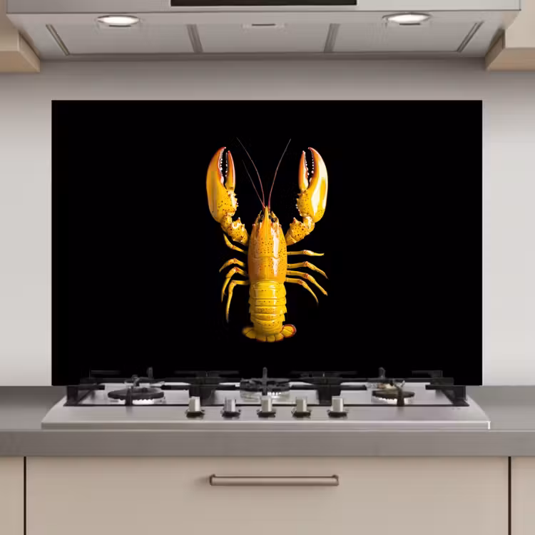 Kreeft - Geel - Stippen - Effen keuken achterwand spatscherm klein -3d_website