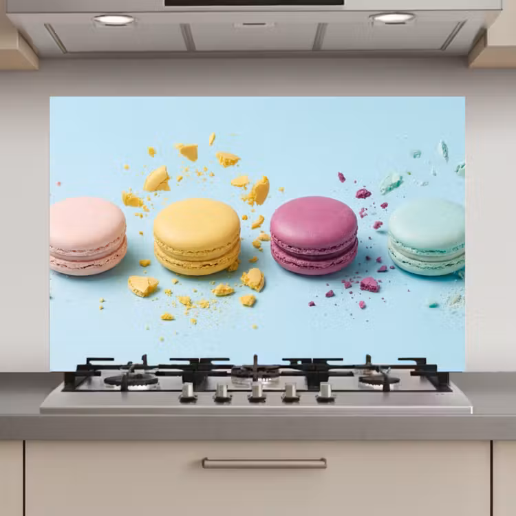 Macarons - Kleurrijk - Pastel keuken achterwand spatscherm klein -3d_website