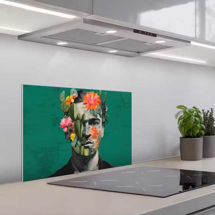 Man - Planten - Groen keuken achterwand spatscherm klein -3d_schuin