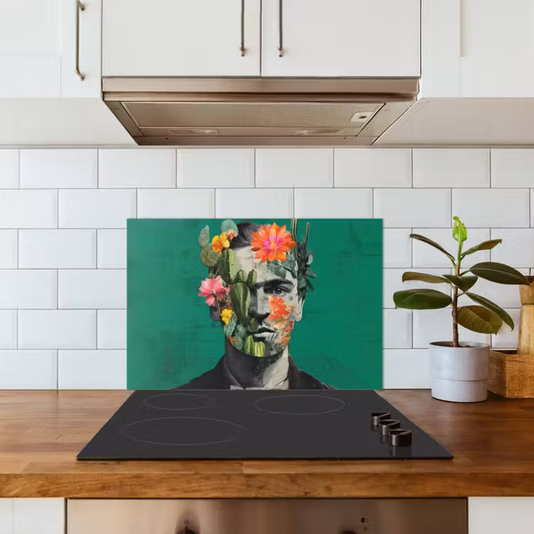 Man - Planten - Groen keuken achterwand spatscherm klein -sfeer2