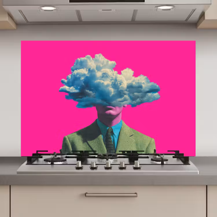 Man - Pak - Wolk - Roze keuken achterwand spatscherm klein -3d_website
