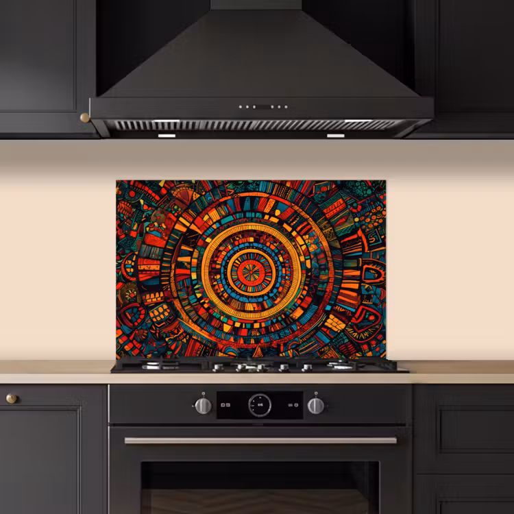 Mandala - Cirkels - Patronen keuken achterwand spatscherm klein -sfeer1