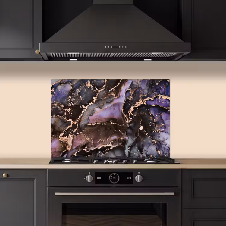 Marmer - Goud - Roze keuken achterwand spatscherm klein -sfeer1