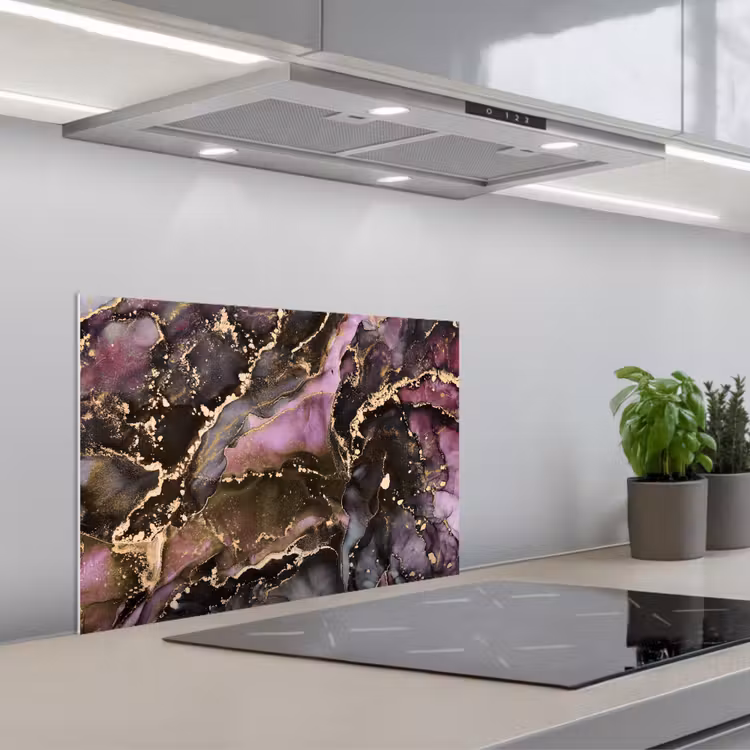 Marmer - Gold - Steen - Abstract keuken achterwand spatscherm klein -3d_schuin