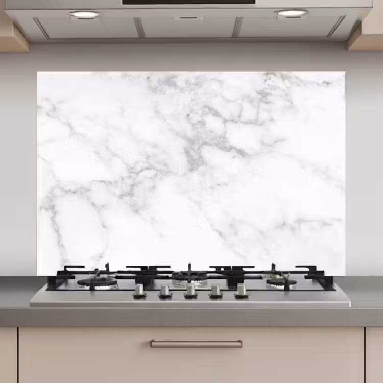 Marmer - Grijs - Wit - Marmerstructuur keuken achterwand spatscherm klein -3d_website