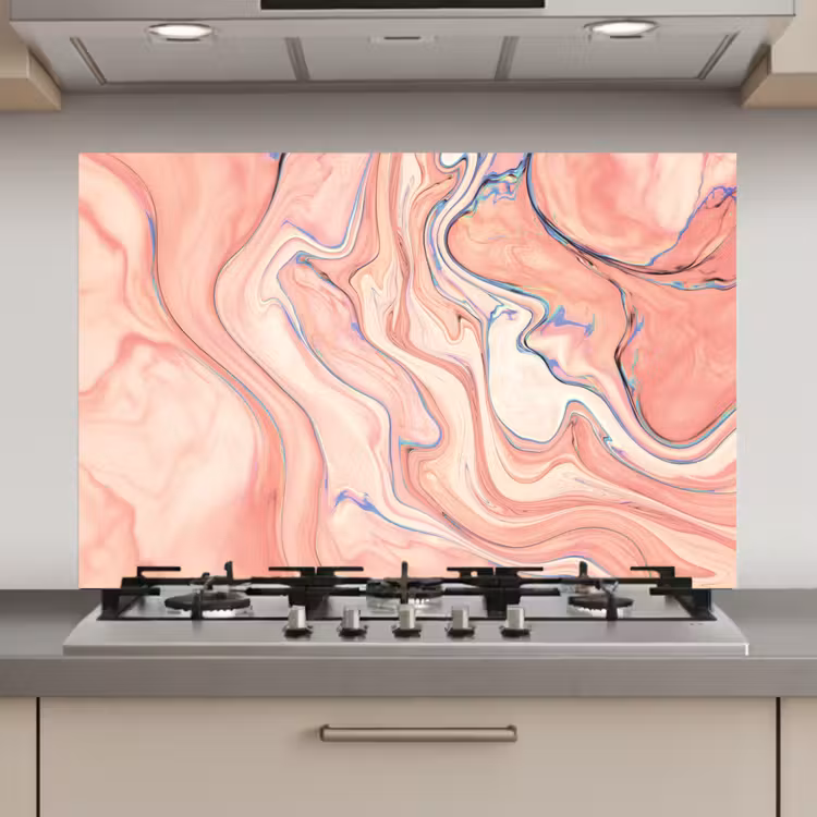 Marmer - Pastel - Roze - Blauw - Marmerlook - Abstract keuken achterwand spatscherm klein -3d_website