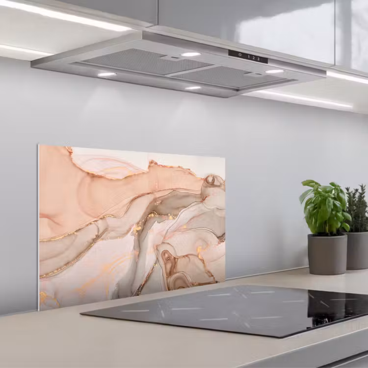 Marmer - Roze - Rosé keuken achterwand spatscherm klein -3d_schuin
